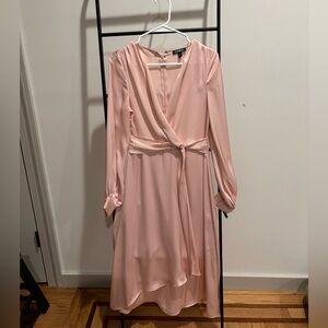 Express Blush Long Sleeve Wrap Dress